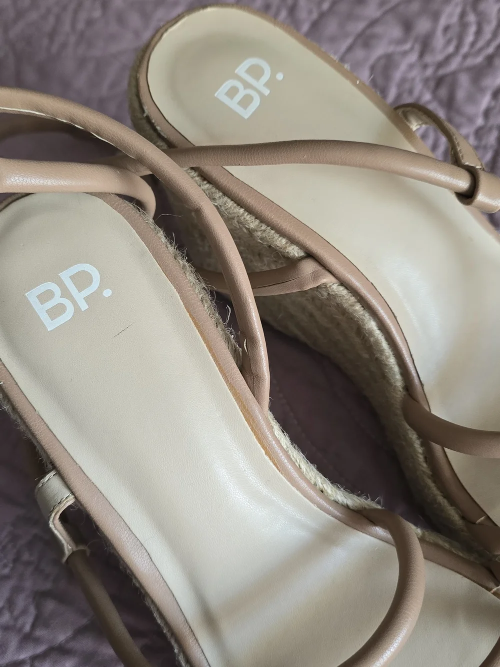 bp Women's Nude Strappy Espadrille Sandals